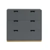 Commode Snö A3, storm grey, support en chêne