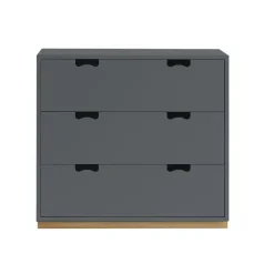 Commode Snö A3, storm grey, support en chêne