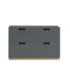 Commode Snö A2, storm grey, support en chêne