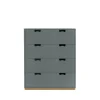 Commode Snö A, storm grey, support en chêne