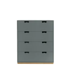 Commode Snö A, storm grey, support en chêne