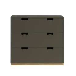 Commode Snö A3, taupe, support en chêne