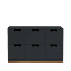 Commode Snö B2, char grey, support en chêne