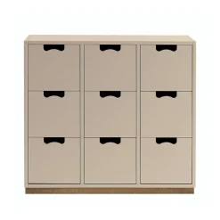 Commode Snö B3, dark sand, support en chêne