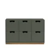 Commode Snö B2, green khaki, support en chêne