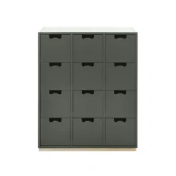 Commode Snö B, green khaki, support en bouleau