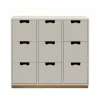 Commode Snö B3, light grey, support en chêne
