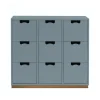 Commode Snö B3, nordic blue, support en chêne