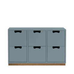 Commode Snö B2, nordic blue, support en chêne