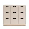 Commode Snö B3, rose, support en chêne