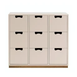 Commode Snö B3, rose, support en chêne