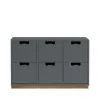 Commode Snö B2, storm grey, support en chêne