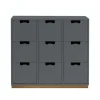 Commode Snö B3, storm grey, support en chêne