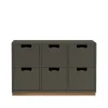 Commode Snö B2, taupe, support en chêne