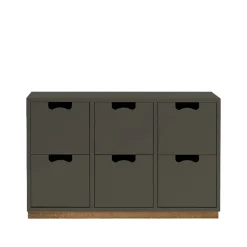 Commode Snö B2, taupe, support en chêne
