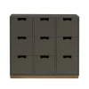 Commode Snö B3, taupe, support en chêne