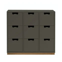 Commode Snö B3, taupe, support en chêne