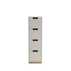 Commode Snö J4, light grey, base en chêne
