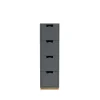 Commode Snö J4, storm grey, base en chêne