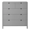 Commode Square 2+3 tiroirs, Gris