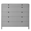 Commode Square 5 tiroirs, Gris