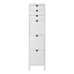 Commode Square mince 6 tiroirs, Blanc