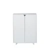 Commode Vidja, laqué blanc, bas, portes pleines