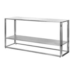 Console pliable 124x60 cm, Acier inoxydable brossé