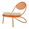 Copacabana Outdoor Lounge Chair assise rembourrée, Leslie stripe limonta 040-international orange
