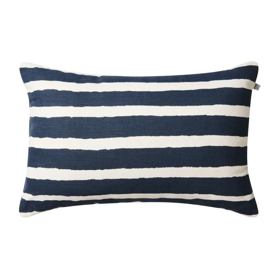 Coussin extérieur Block Stripe 40x60 cm, Blue-off white