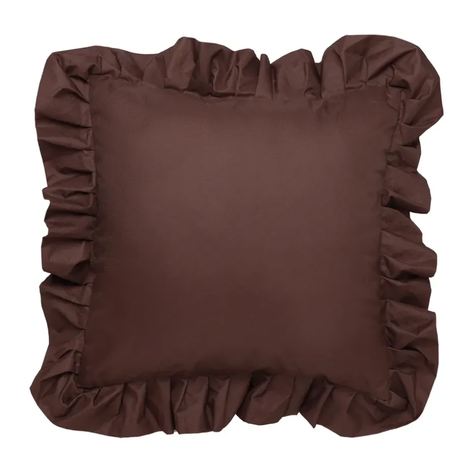 Coussin Garden Glory Outdoor avec volants 45x45 cm, Marron
