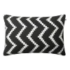 Coussin Ikat Sema, Black-off white