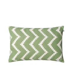 Coussin Ikat Sema, sage/off white, 40 cm
