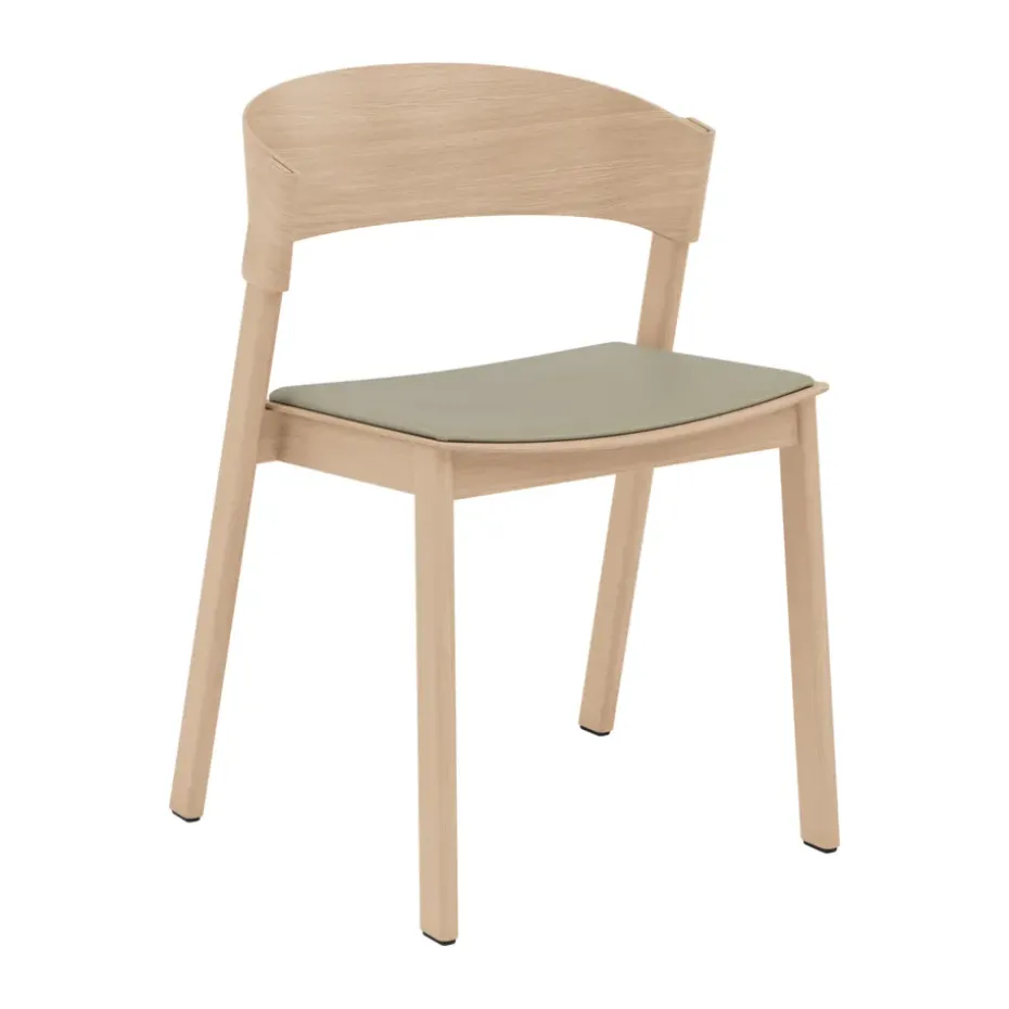 Cover Side Chair leather, Refine leather stone-Oak