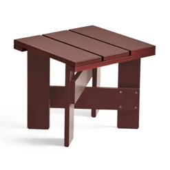 Crate Low Table 45x45x40 cm pin laqué, Iron red