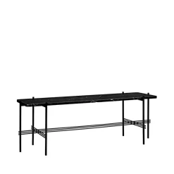 Desserte TS Console 1, marbre noir, structure noire