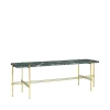 Desserte TS Console 1, marbre vert, structure en laiton