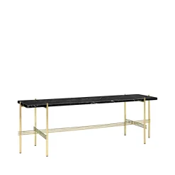 Desserte TS Console 1, marbre noir, structure en laiton