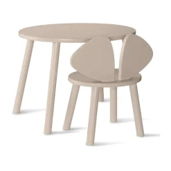 Ensemble Mouse chaise haute + table, Beige