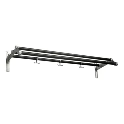 Etagère à chapeaux Nostalgi 291 100 cm, Chêne peint noir-aluminium