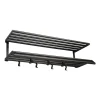Etagère à chapeaux Tamburin 100cm, Chêne peint noir-noir