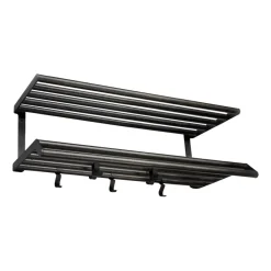 Etagère à chapeaux Tamburin 60 cm, Chêne peint noir-noir