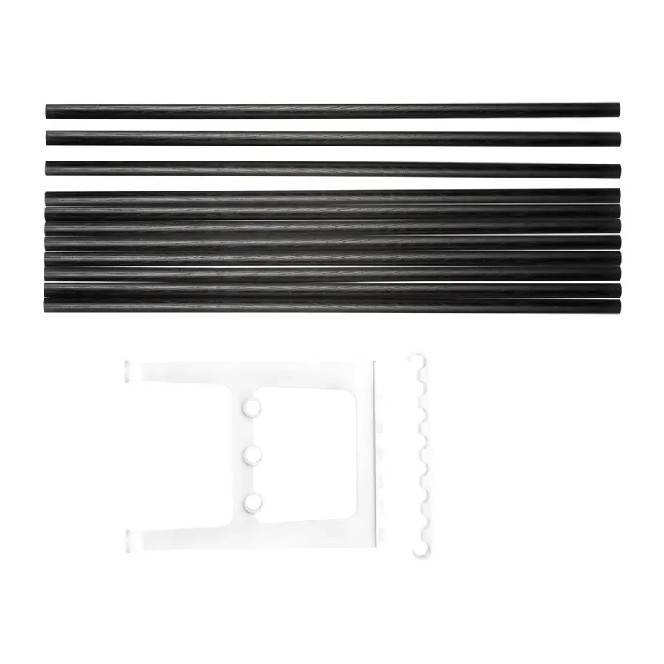 Extension de banc Nostalgi 100 cm, Chêne teinté en noir-blanc