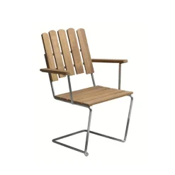 Fauteuil A2, Teck-structure en acier avec galvanisation à chaud