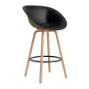 Fauteuil avec accoudoirs Mat Bar Armchair habillé sur le devant 75 cm, Ultra 41599-seaweed-beech-black steel