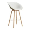 Fauteuil avec accoudoirs Mat Bar Armchair habillé sur le devant 75 cm, Hallingdal 110-seaweed-beech-cream steel