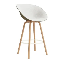 Fauteuil avec accoudoirs Mat Bar Armchair habillé sur le devant 75 cm, Hallingdal 110-seaweed-beech-cream steel