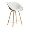 Fauteuil avec accoudoirs Mat Bar Armchair habillé sur le devant 65 cm, Hallingdal 110-seaweed-beech-cream steel