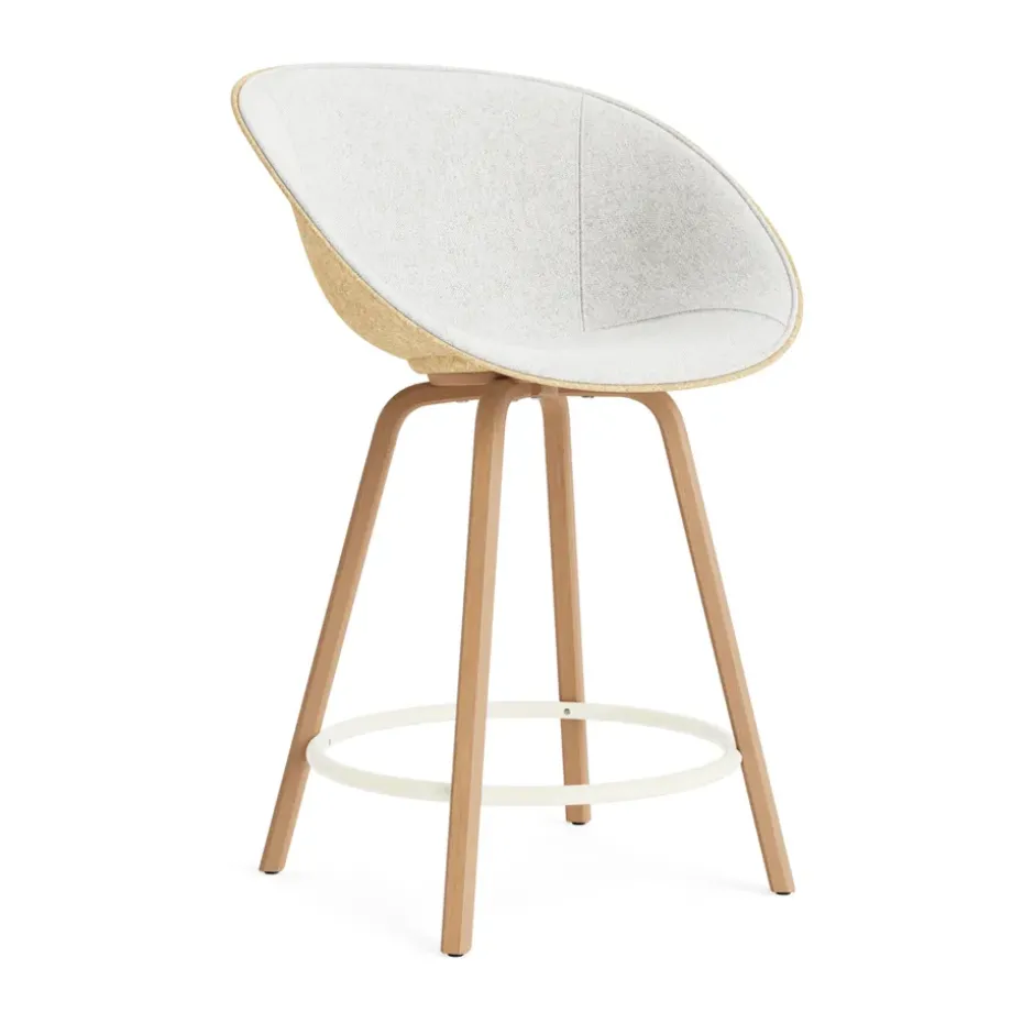 Fauteuil avec accoudoirs Mat Bar Armchair habillé sur le devant 65 cm, Hallingdal 110-hemp-beech-cream steel