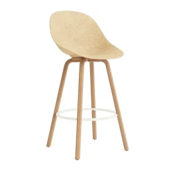 Fauteuil avec accoudoirs Mat Bar Armchair 75 cm, Hemp-hêtre-crème acier